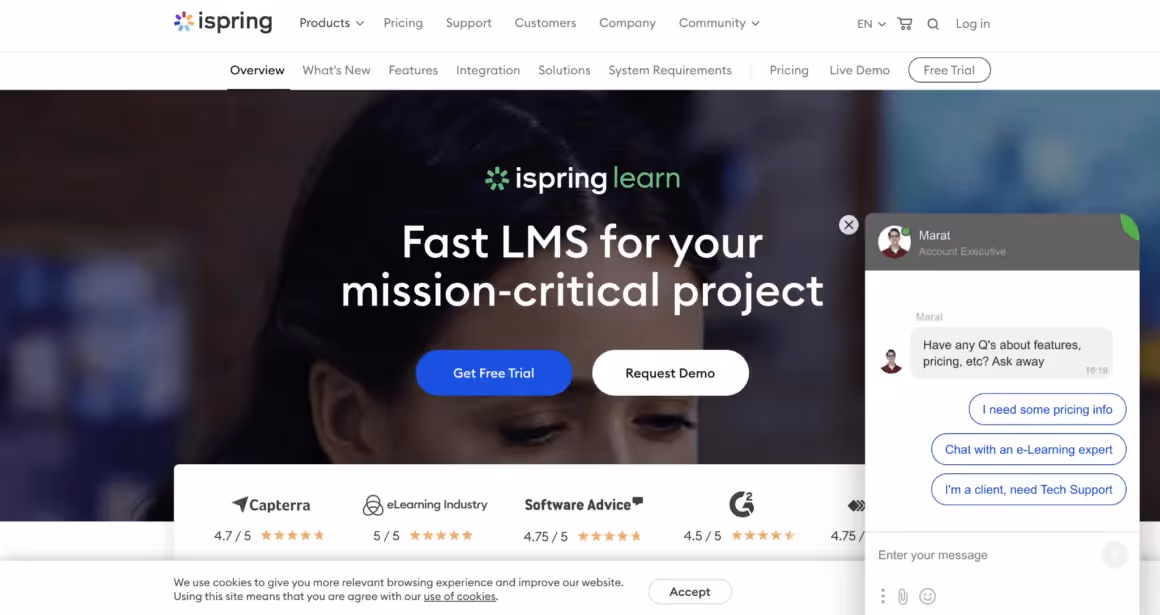 plateformes lms formation client ispring learn