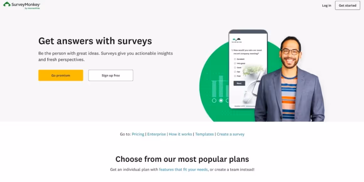 herramientas de opinión del cliente surveymonkey
