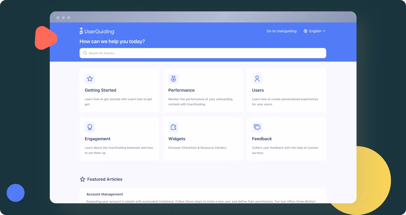 Base de conhecimento criada com a UserGuiding