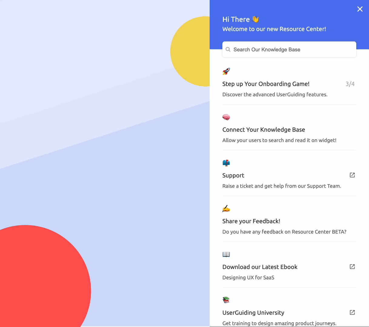 creating resource centers with userguiding