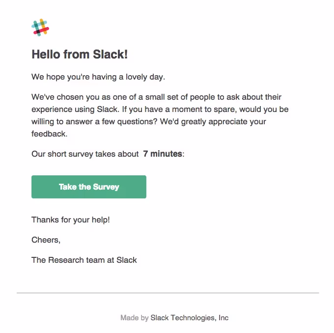 retenção de clientes melhores práticas pesquisa de e-mail do slack