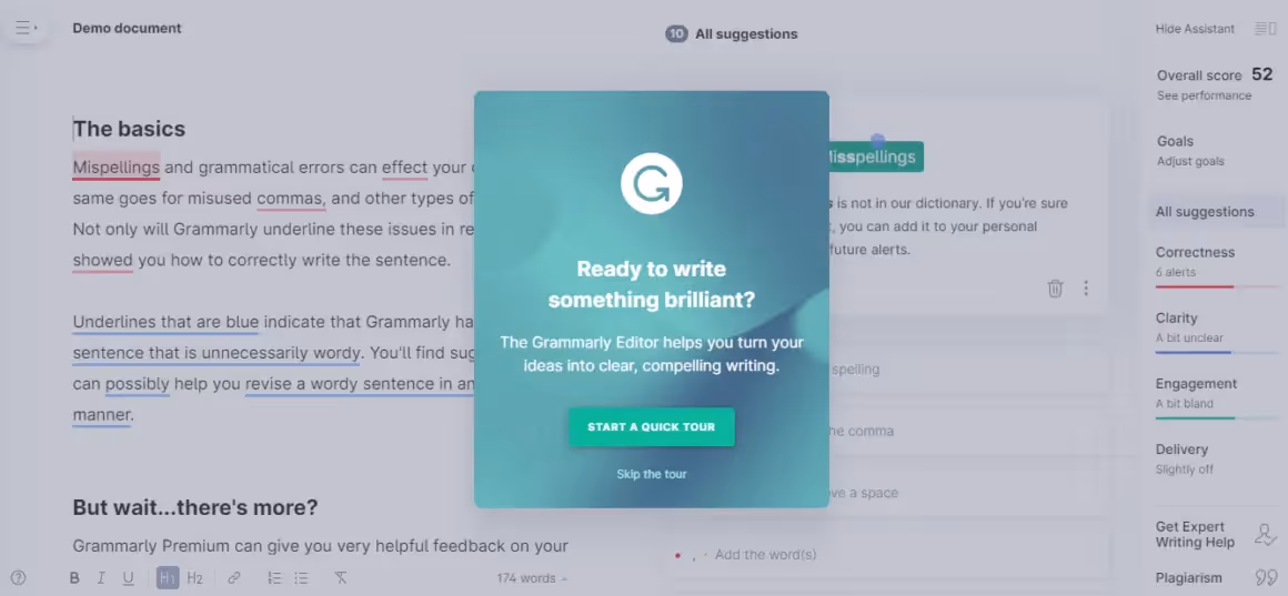 exemples de tours de produits grammarly