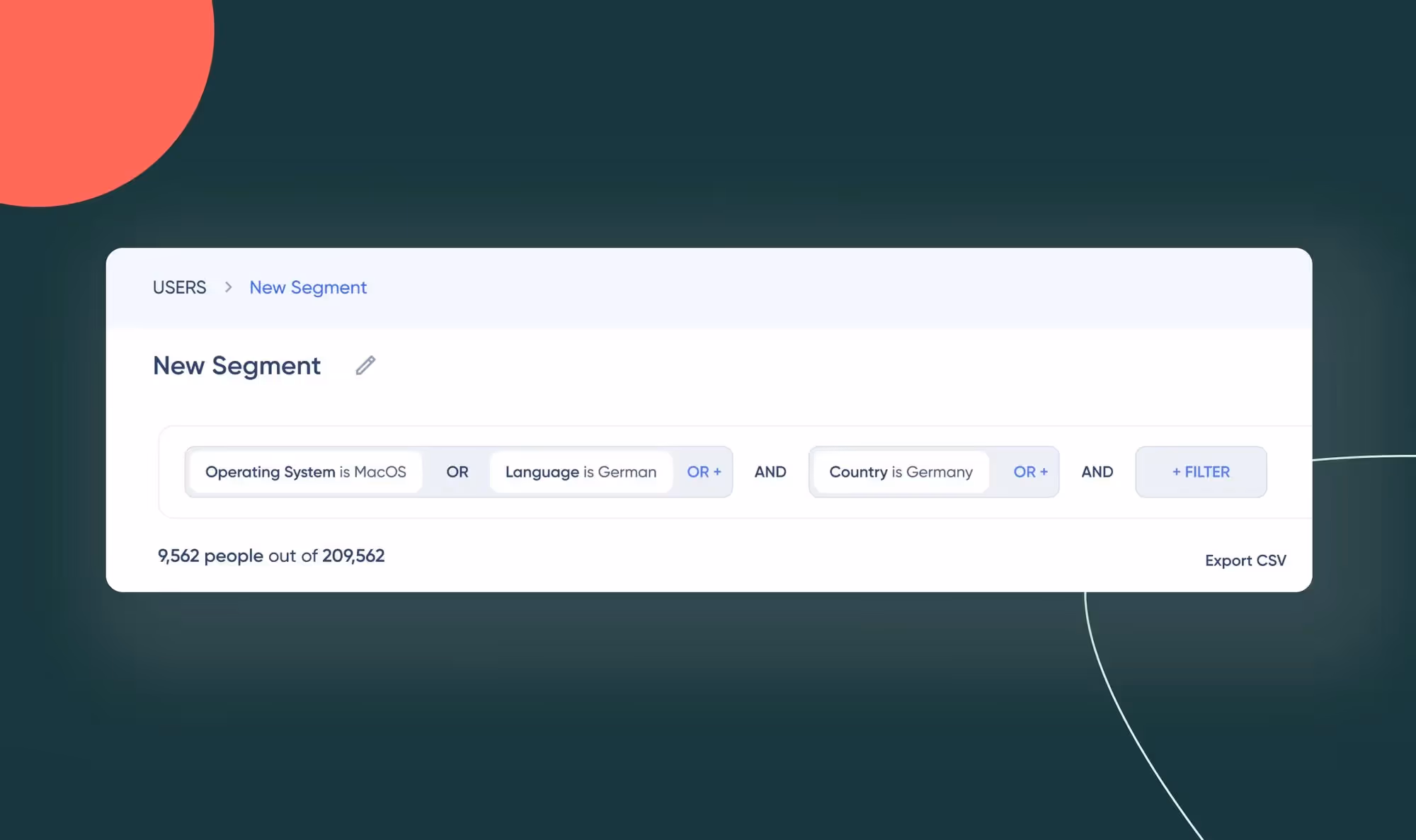 no-code user segment creation