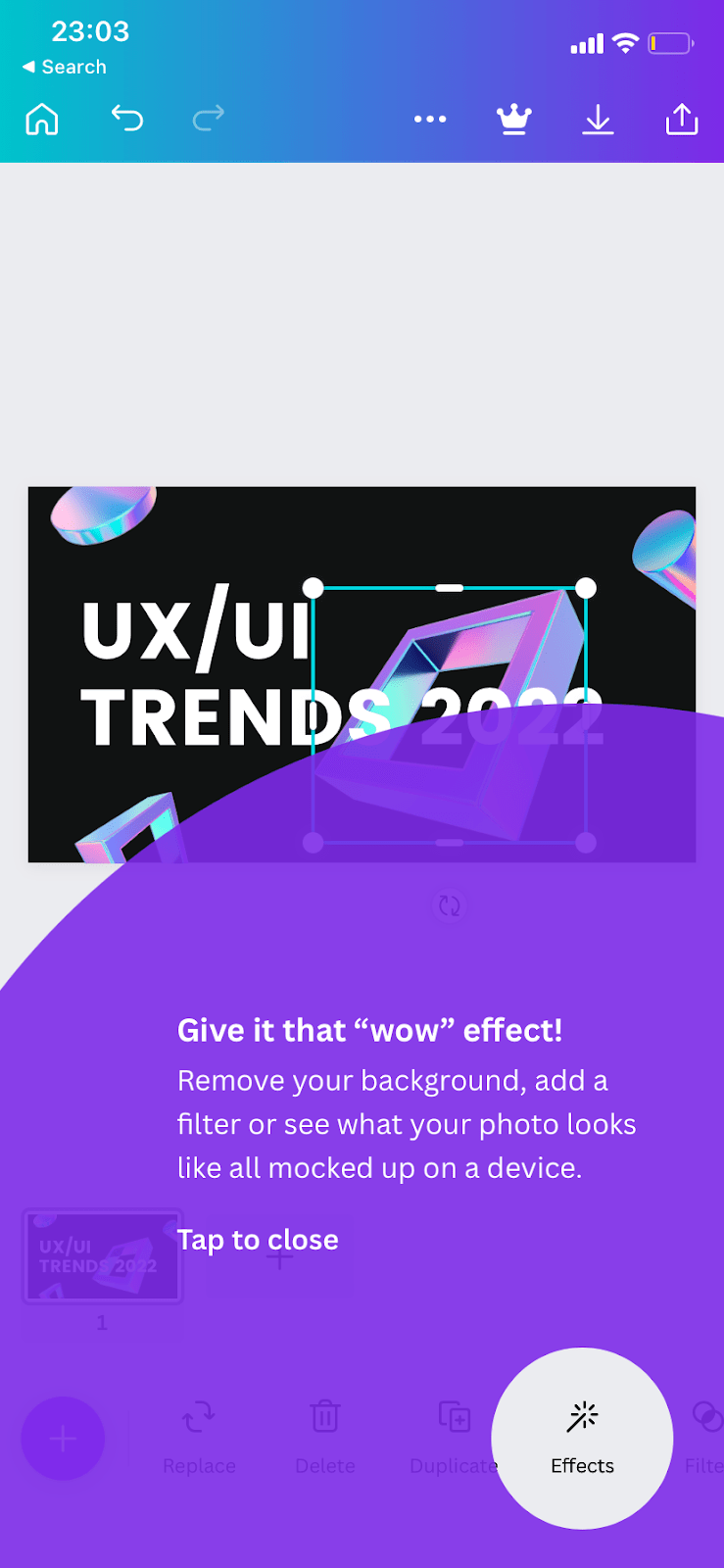 Canva's tooltip example