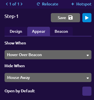 ux hotspot appearence userguiding