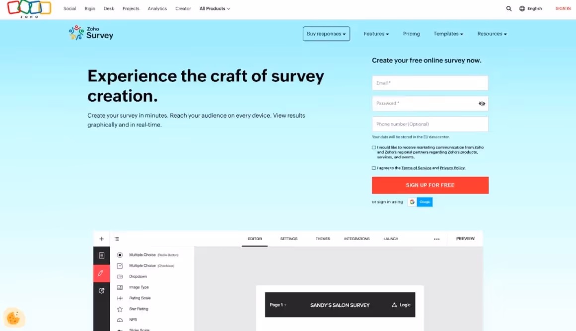 automated survey tools zoho survey 