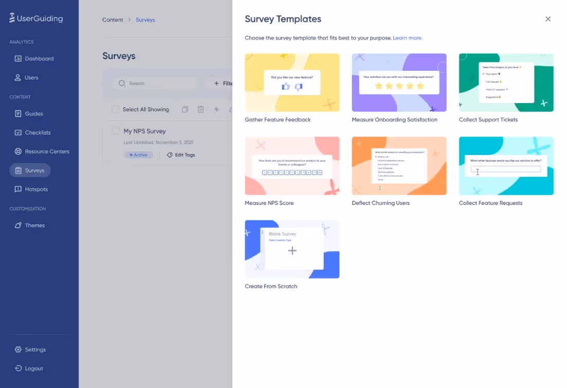 nps survey tools userguiding
