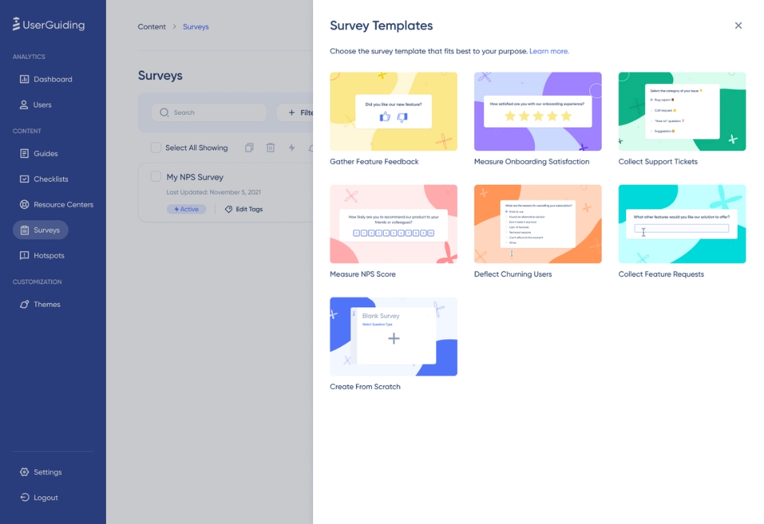 nps survey tools userguiding