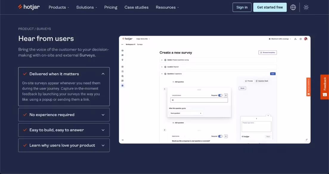 nps survey tool hotjar