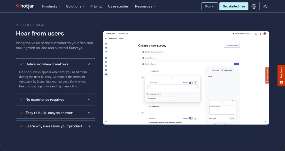 nps survey tool hotjar