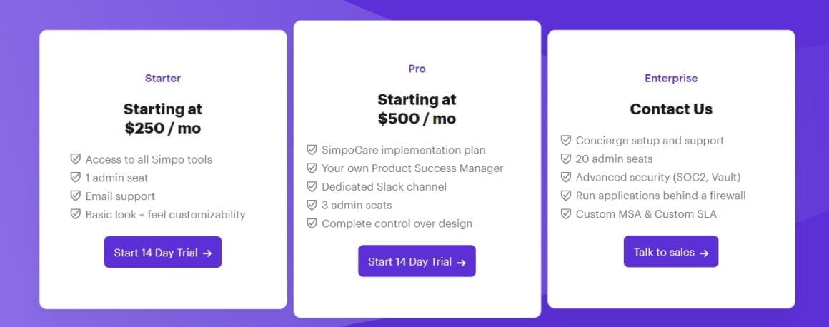 simpo pricing