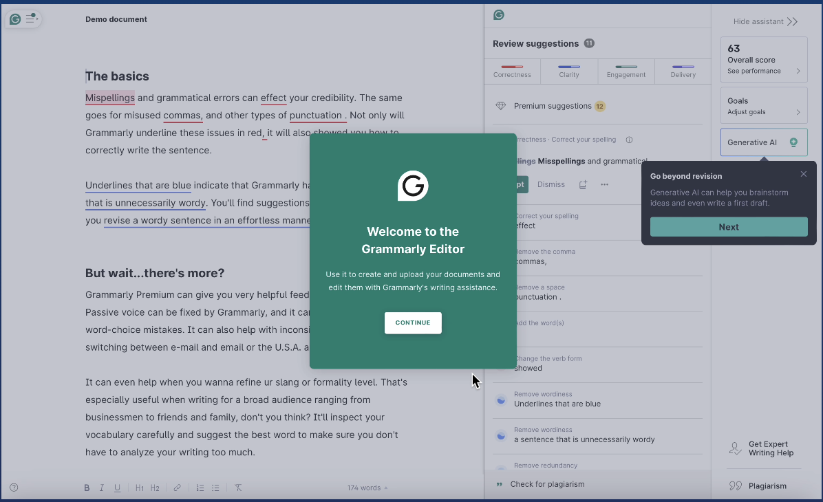 Grammarly's tooltip example