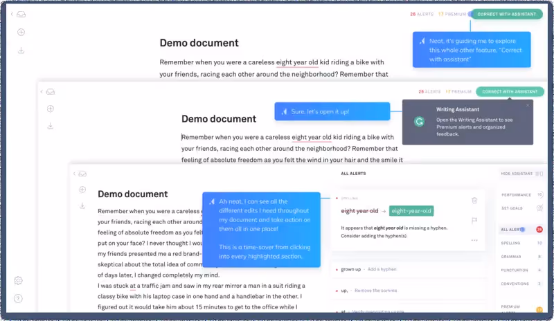 Grammarly's product tour document