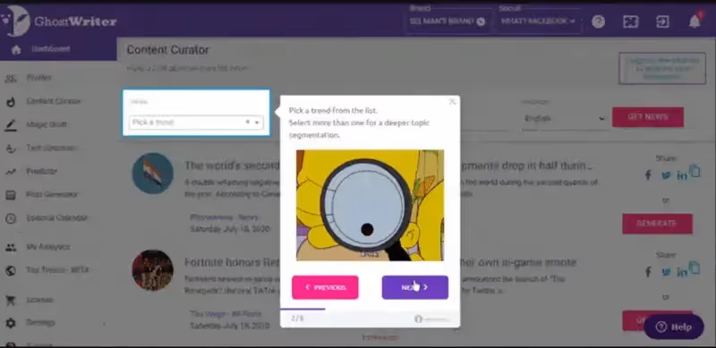 Ghostwriter.ai uses GIFs to make the tour more engaging