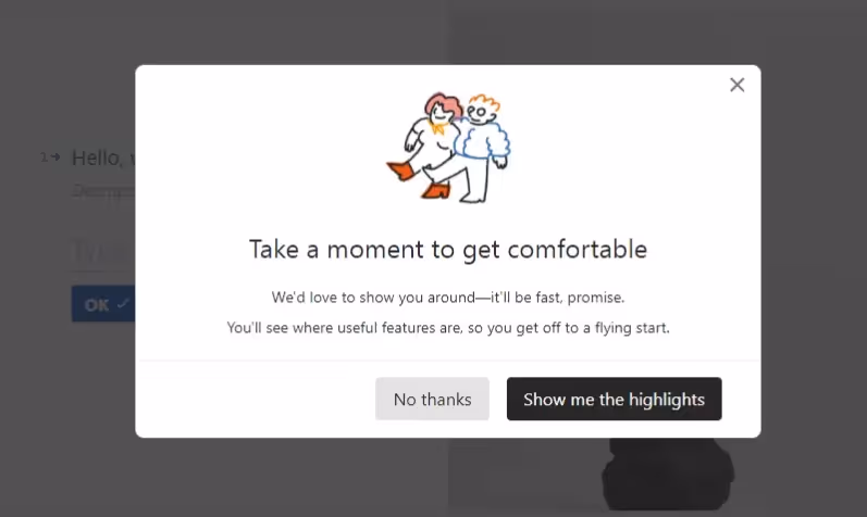 Typeform's product tour highlights