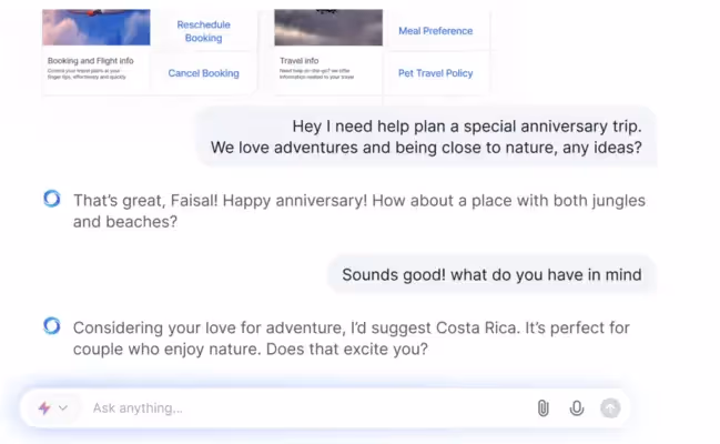 Conversa com o assistente da Kore AI