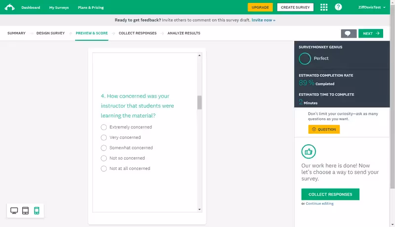 SurveyMonkey’s interface.