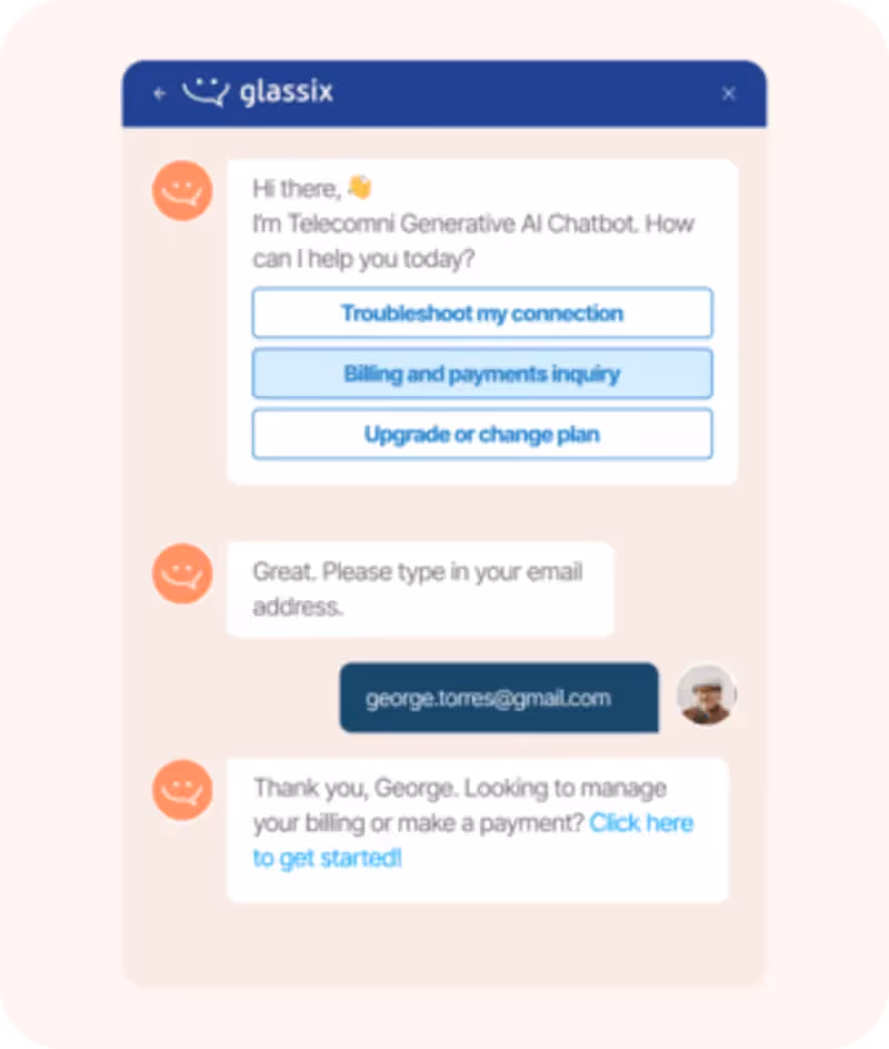 Chatbot de IA da Glassix