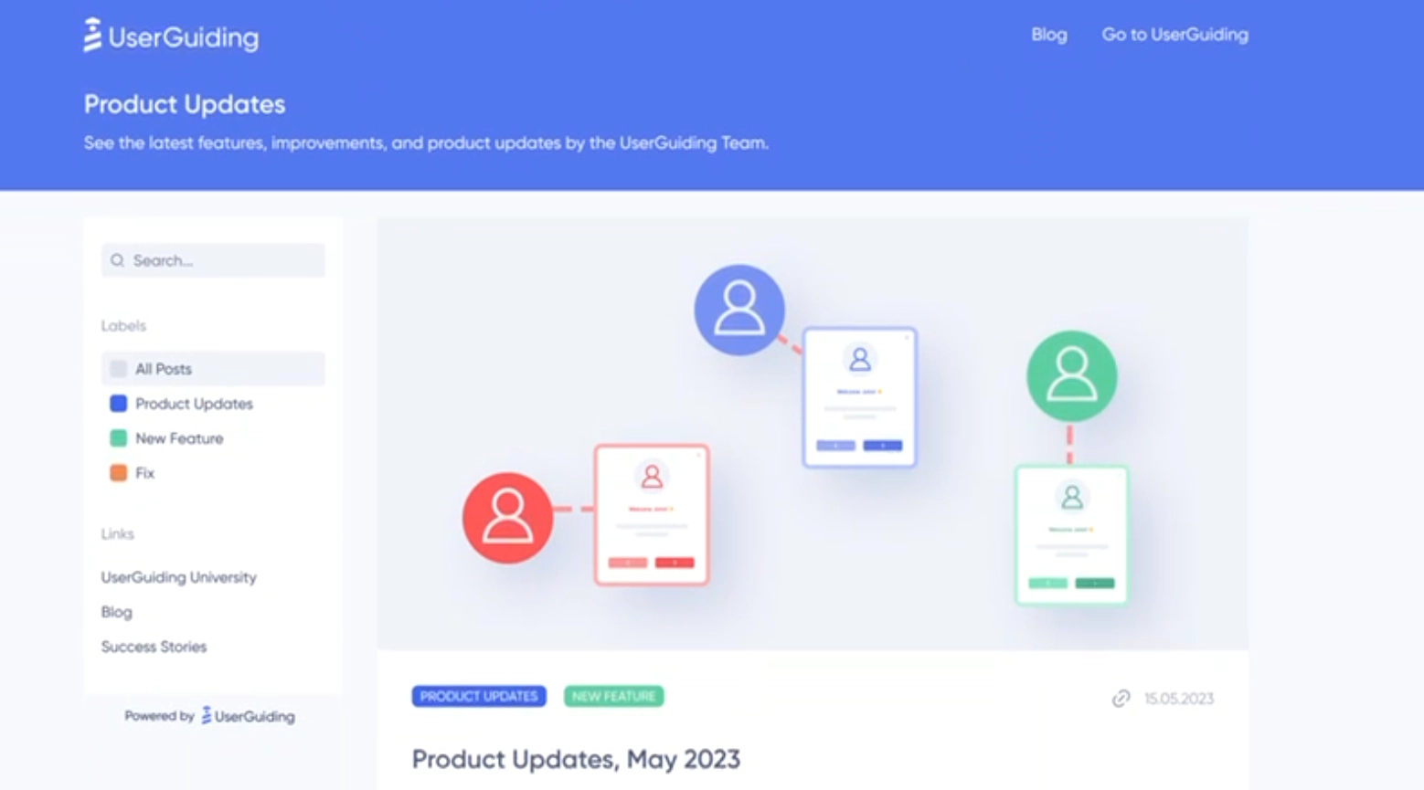 UserGuiding's new changelog feature