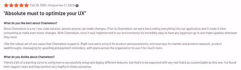 Chameleon's G2 review.