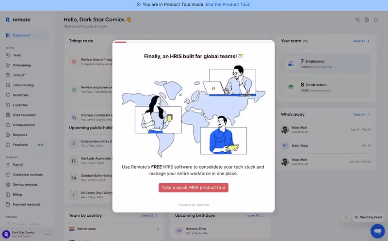 Remote's product tour