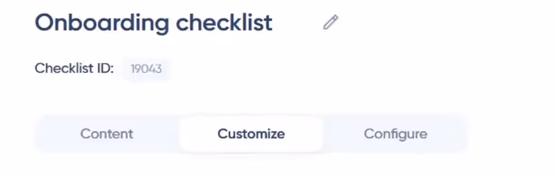 UserGuiding's checklist customization