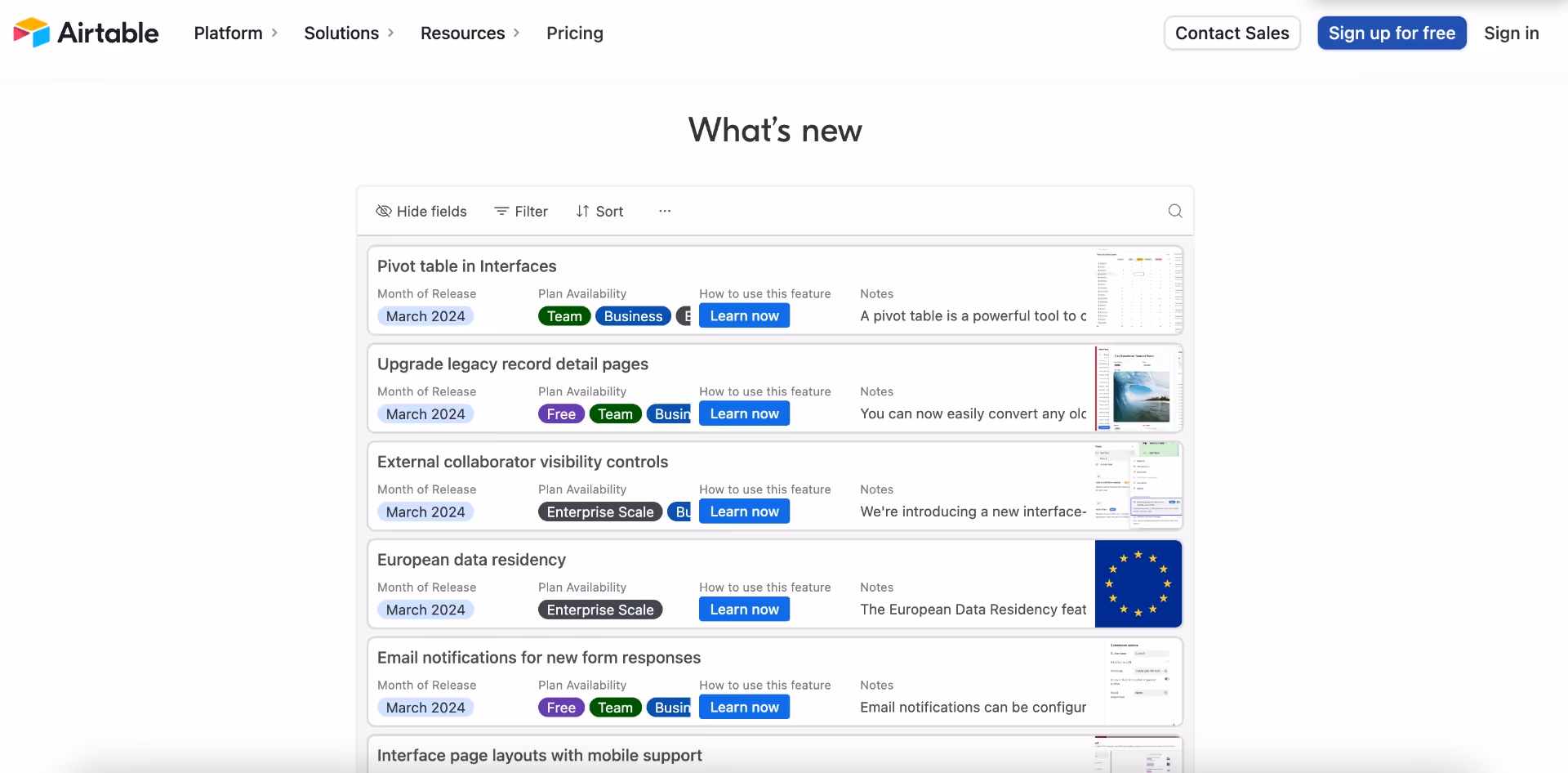 Release Note Examples