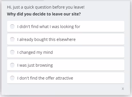 exit microsurvey example