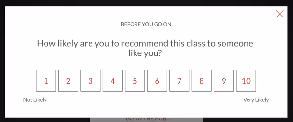 masterclass NPS survey example