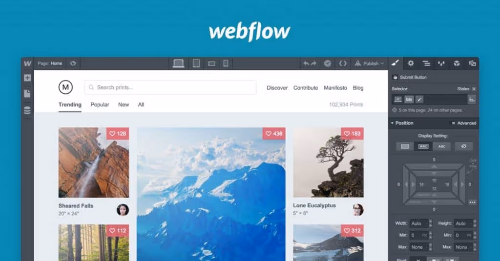 Best Design Prototyping Tools - Webflow