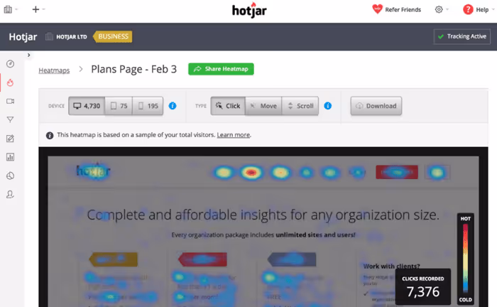 Best UX Analytics Tools - Hotjar