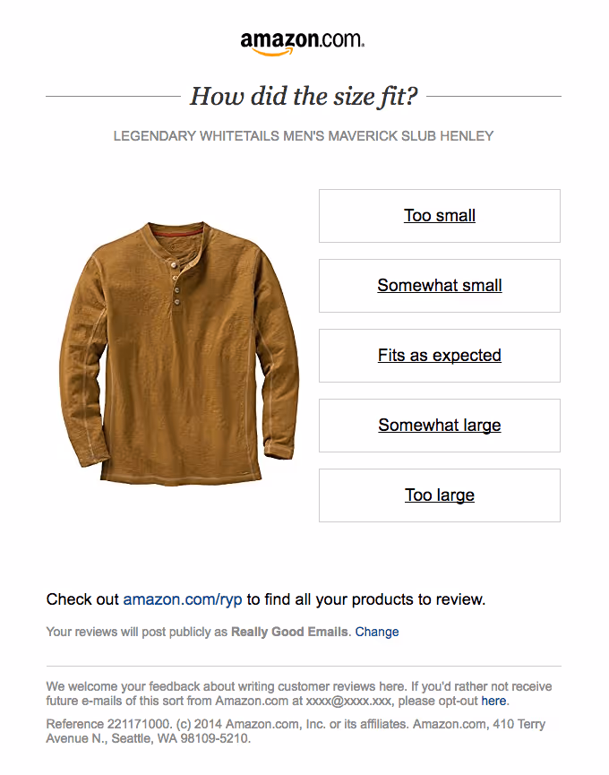 amazon customer feedback email example