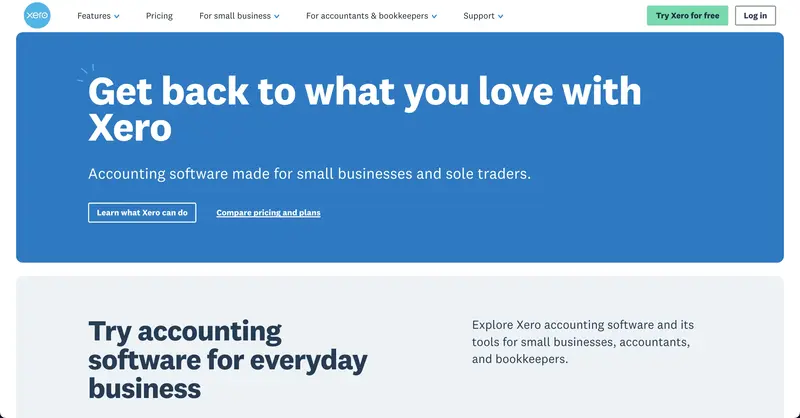 fintech onboarding xero website