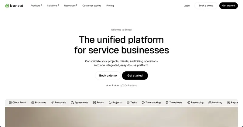 fintech onboarding bonsai website