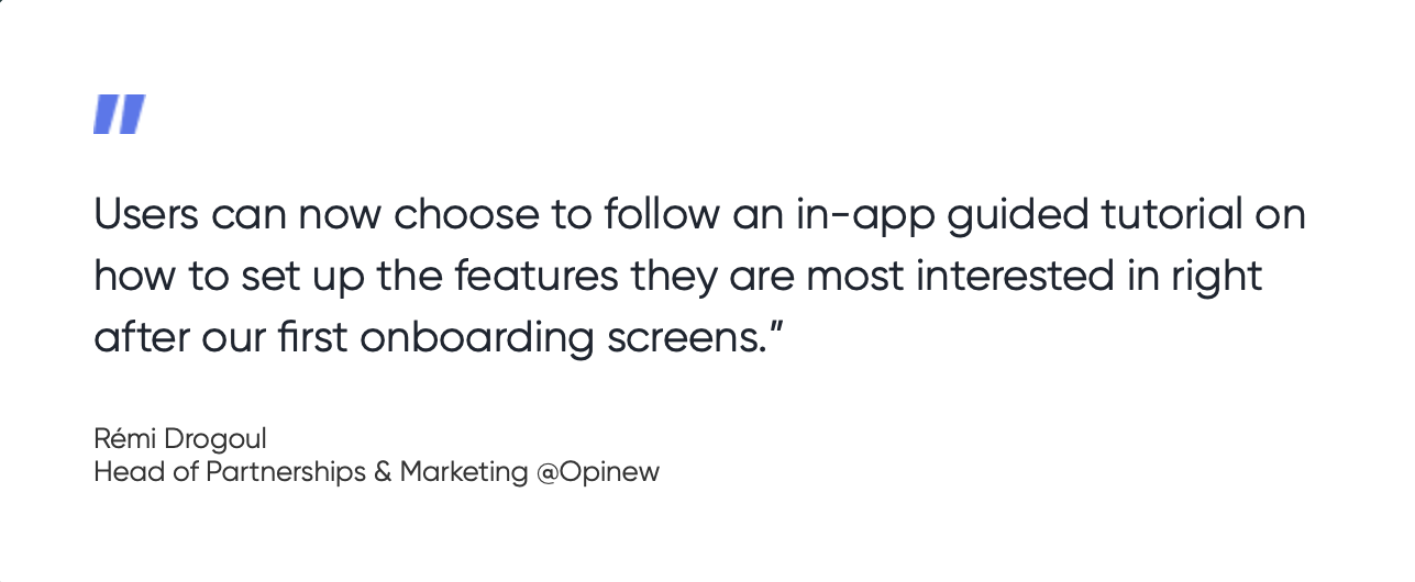 Opinew's customer success story quote