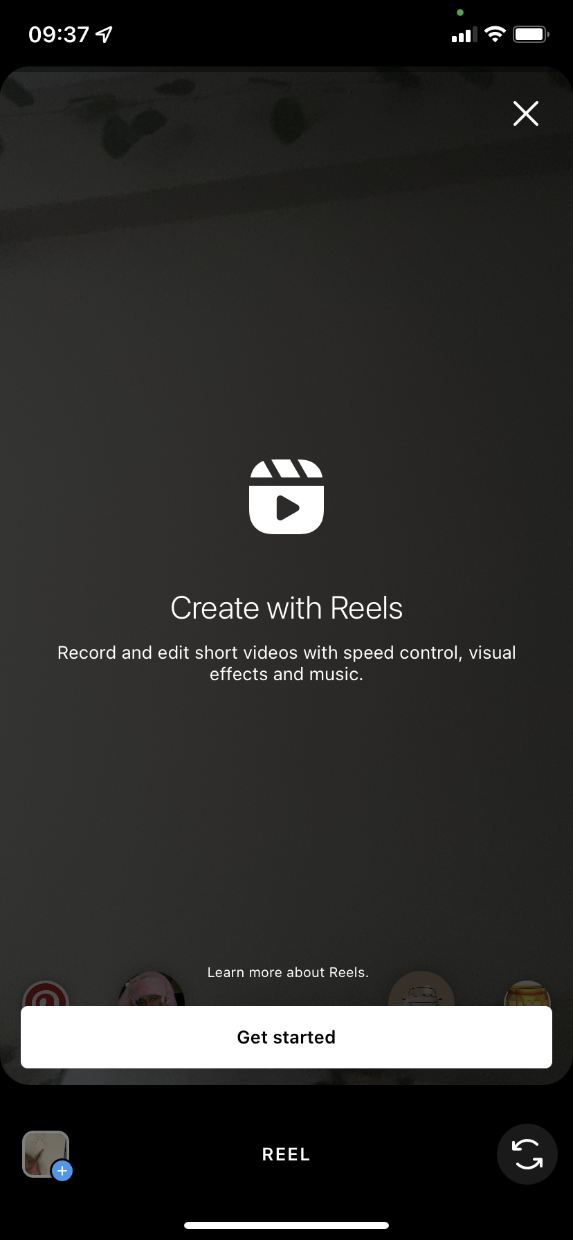exemplo de onboarding de novos recursos instagram