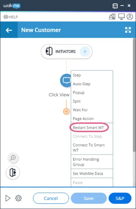 WalkMe smart walkthru step.
