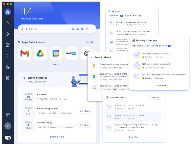 WalkMe workstation and example modules/ dashboards.
