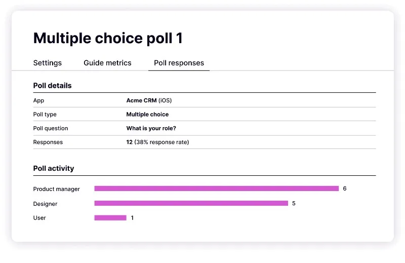 Pendo poll analytics example.