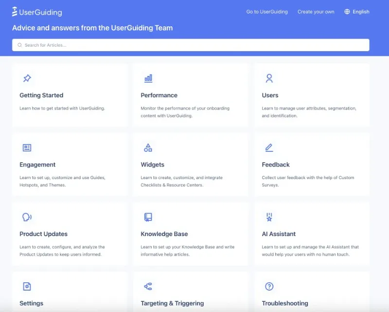 UserGuiding knowledge base.