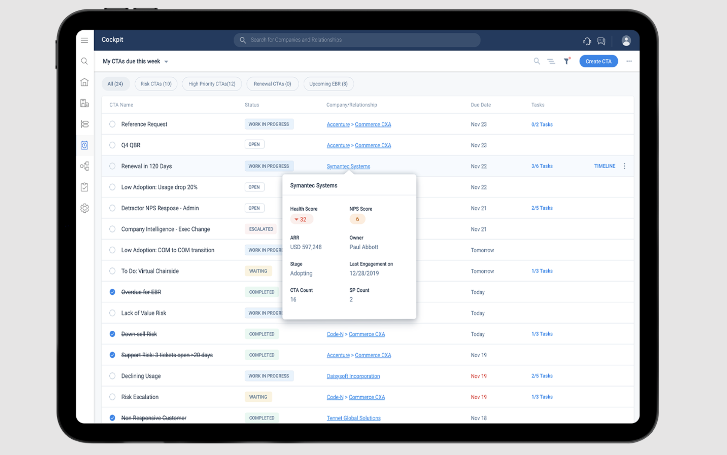Gainsight's tablet look