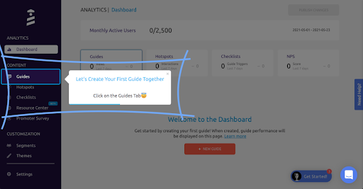 UserGuiding's product tour