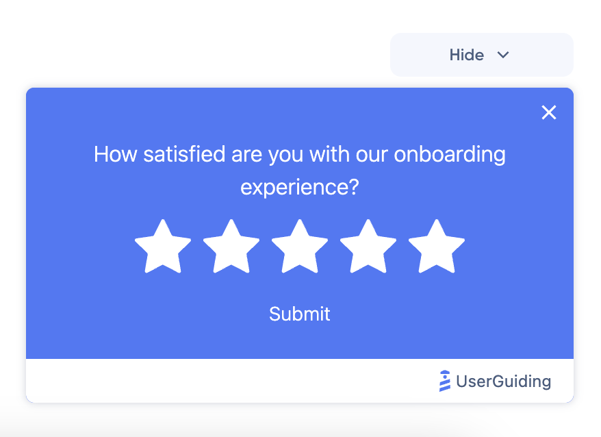 UserGuiding's customer satisfaction survey