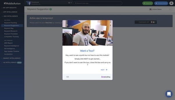 personalization by mobile action