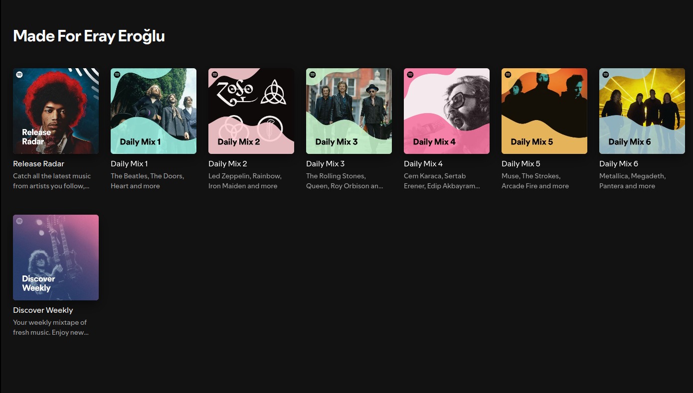 Spotify's discovery section
