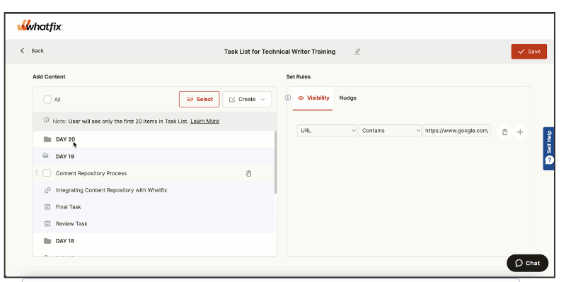 Whatfix task list groups.