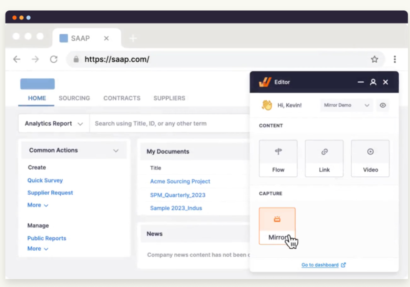 Whatfix's mirror feature