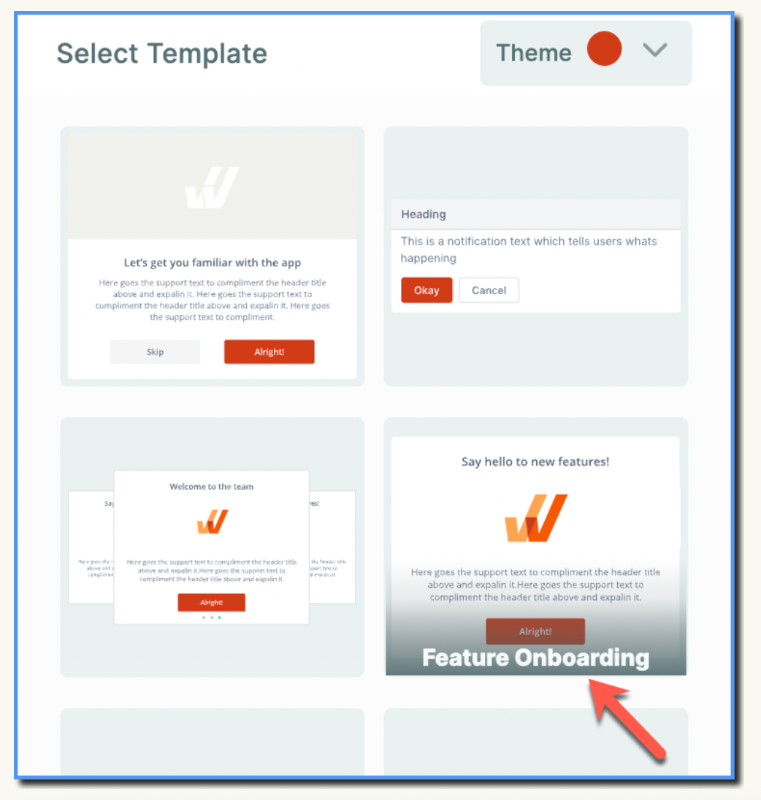 Whatfix pop-up modal templates.