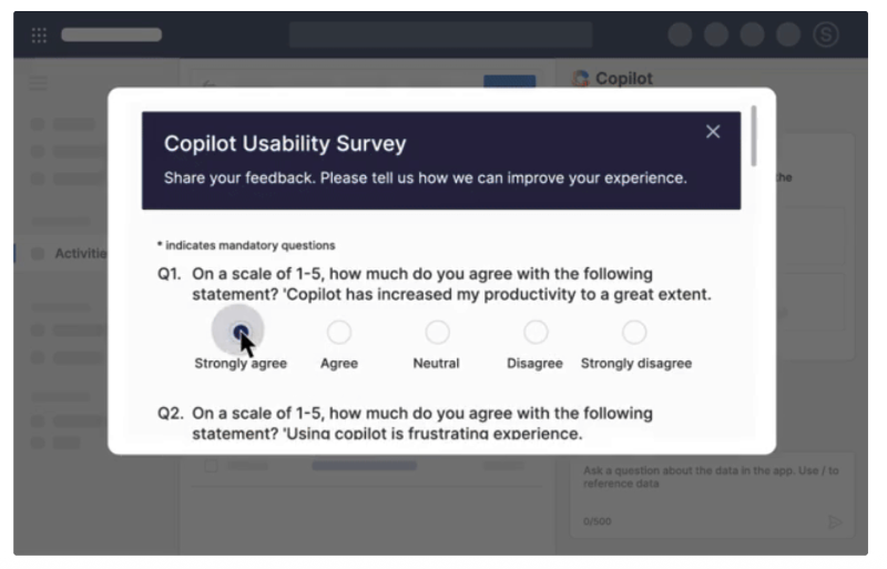Whatfix surveys.