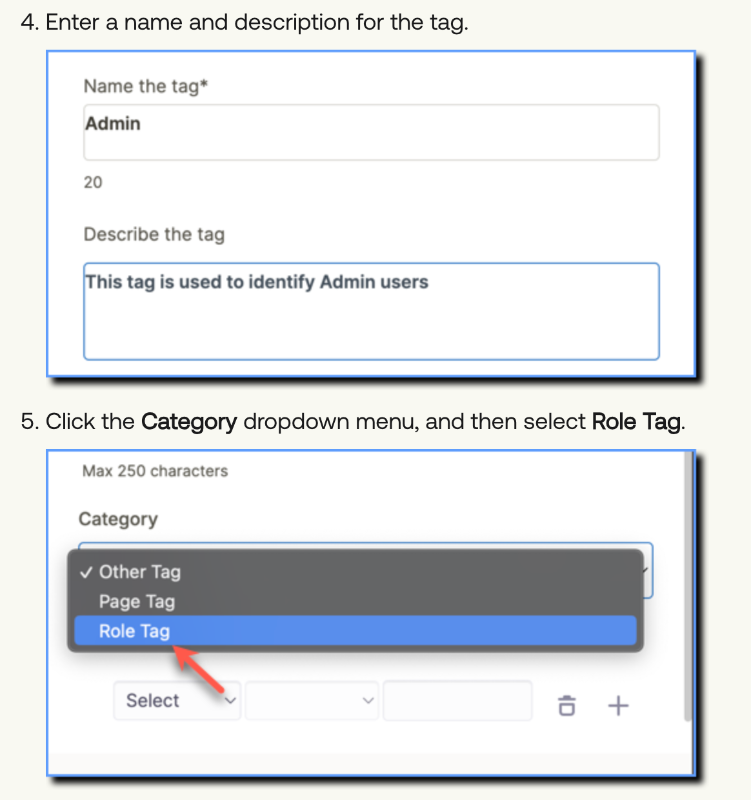 Whatfix role tags.